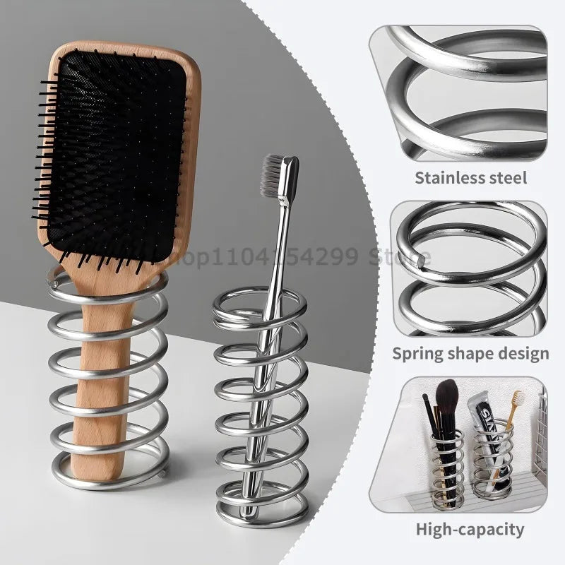 Stainless Steel Toothbrush & Brush Holder Bathroom Organizer