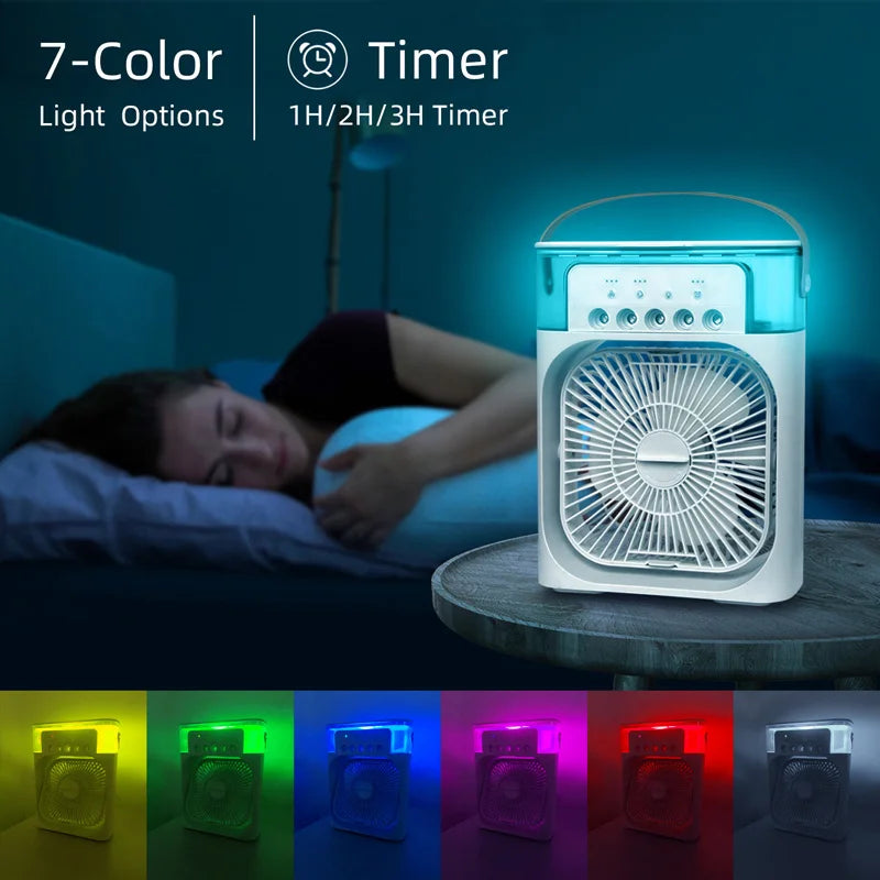 USB Rechargeable Portable Cooling Fan with LED Light | ROFAELEC