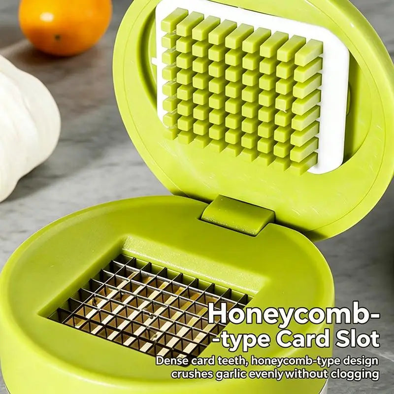 Manual Garlic Press Mincer with Storage Case | 3-in-1 Tool
