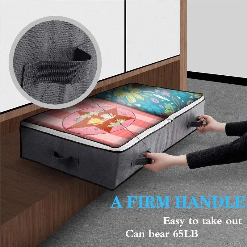 Under Bed Storage Bag Portable Foldable Quilt Bags Wardrobe Clothes