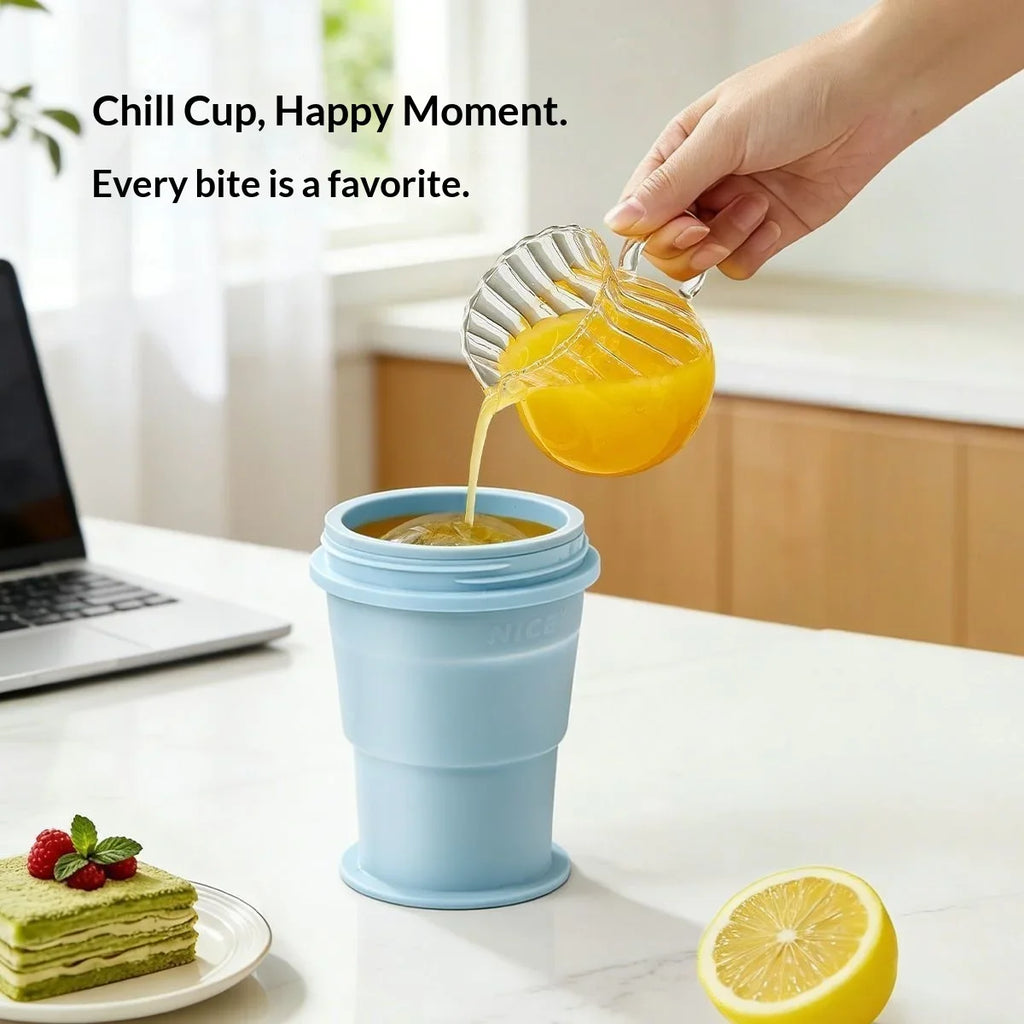 Portable Folding Hockey Puck Ice Cup Creative Food-grade Silicone