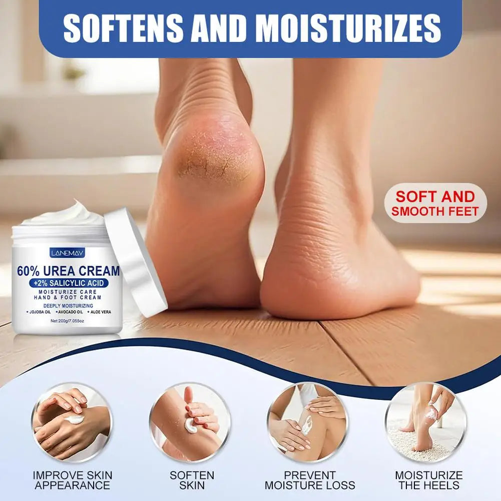 Urea 60% & Salicylic Acid 2% Foot Cream for Cracked Heels 200g