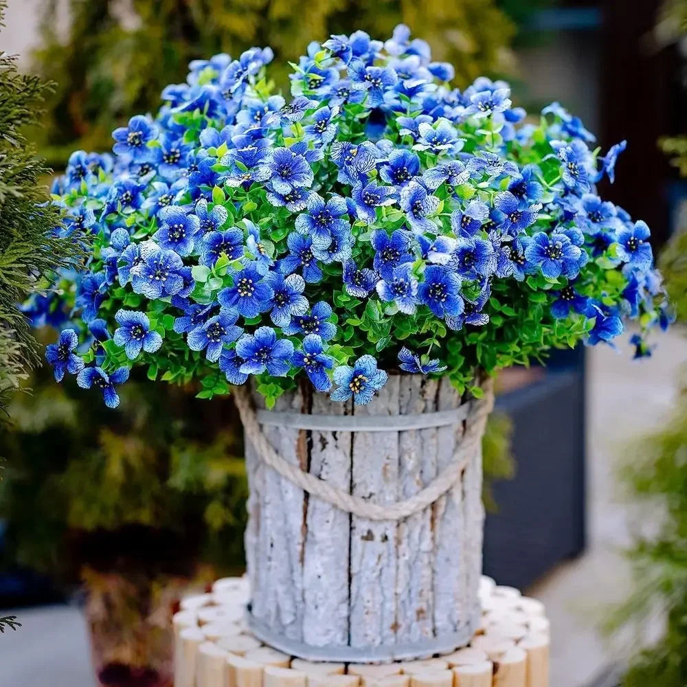 Aesthetic Violet Fall Flowers Eucalyptus Realistic Artificial Flower
