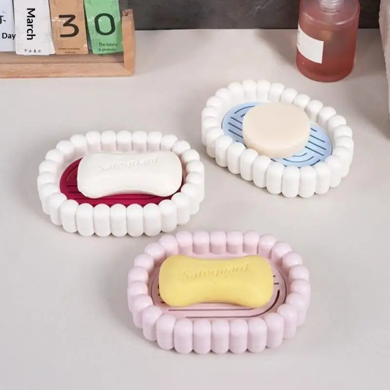 Soap Dish with Draining Lid | Beaded Plastic Soap Tray
