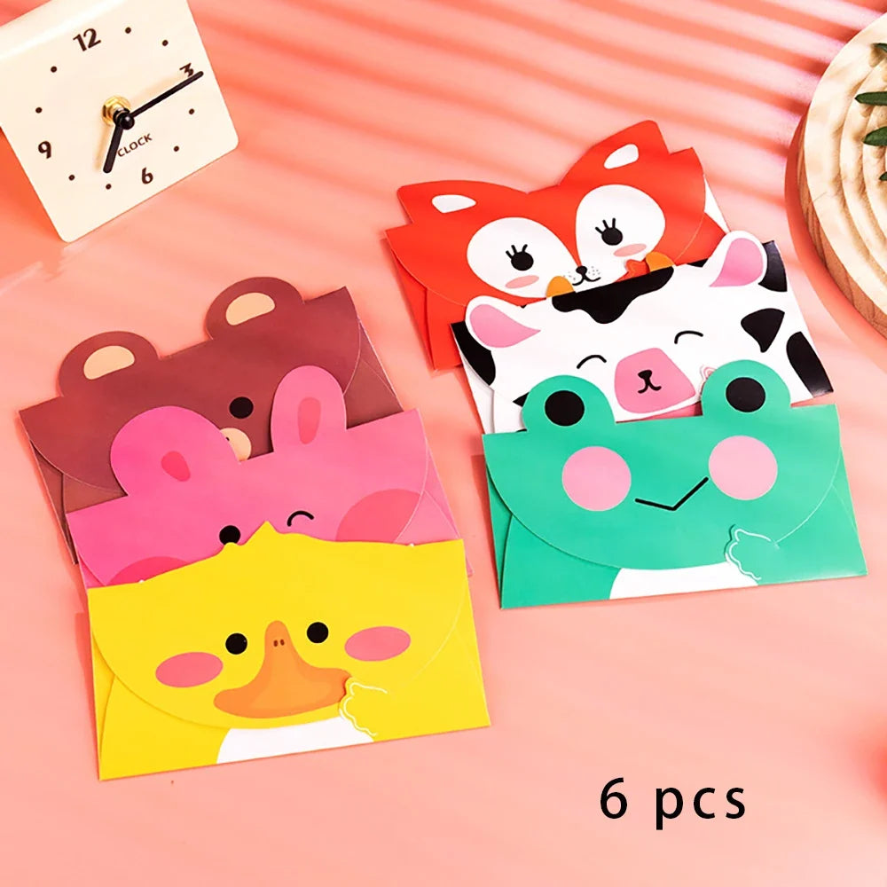6 Sheets Korean Creative Festival Cartoon 3D Card Student Birthday