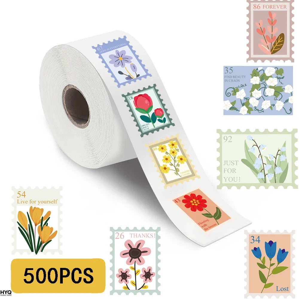 500 Pegatinas Rollo Y2K Harajuku Flores Dibujos Animados DIY
