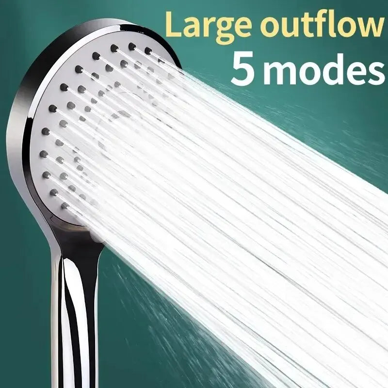 High Pressure Handheld Shower Head Set – 5 Spray Modes