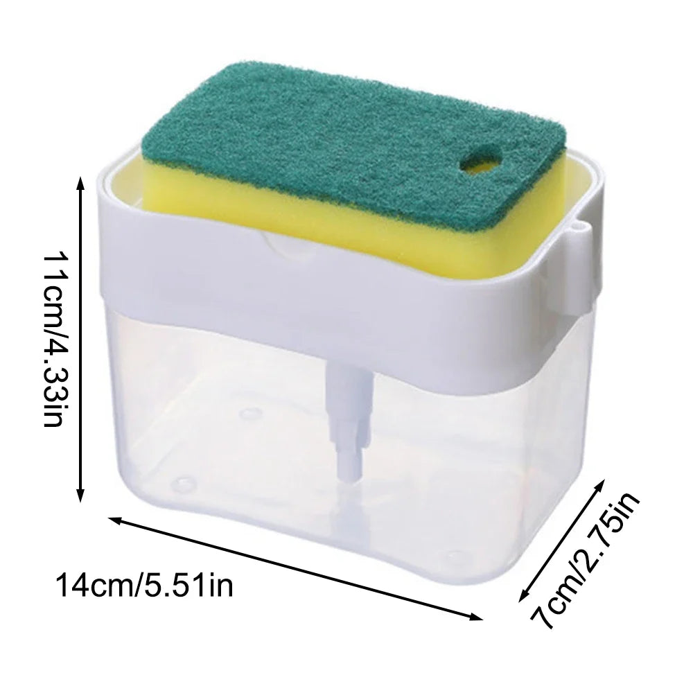 Kitchen Automatic Liquid Dispenser Dishwashing Brush Pot Tool Soap