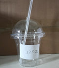 Clear Plastic Cups Lids Go Crystal Disposable Straw Iced Coffee