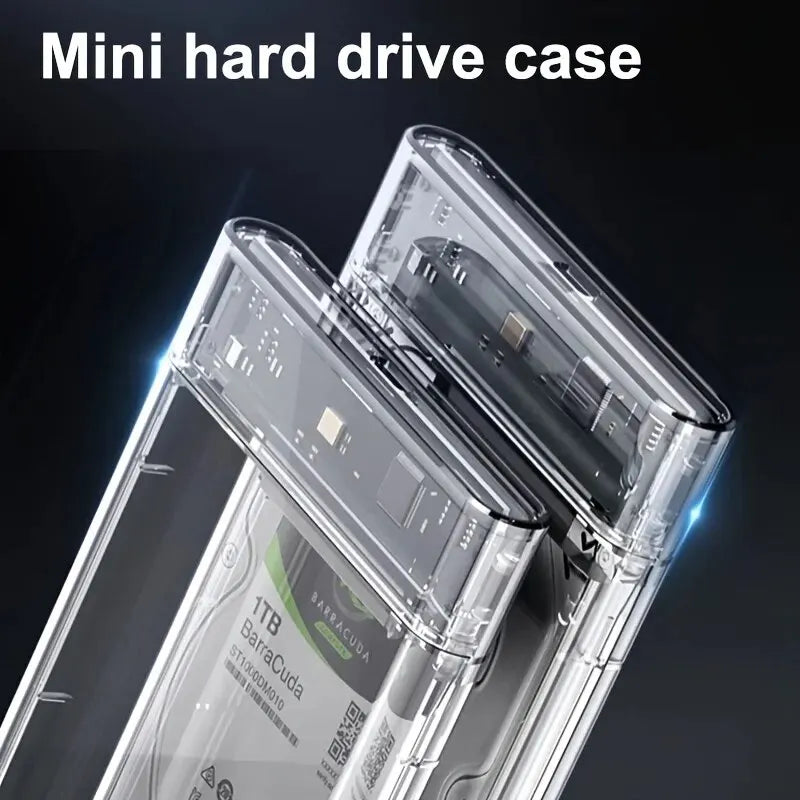HDD SSD Case SATA USB 3 1 C 4TB Transparent External Hard Drive