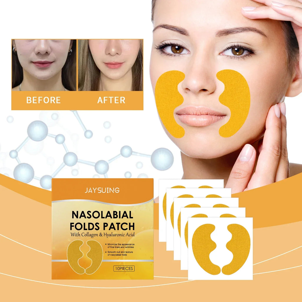Hyaluronic Acid Nasolabial Fold Patches – Hydrogel Anti-Aging