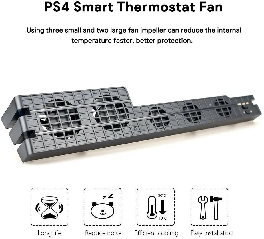 PS4 Pro / Slim Turbo Cooling Fan – Smart Thermostat 5-Fan