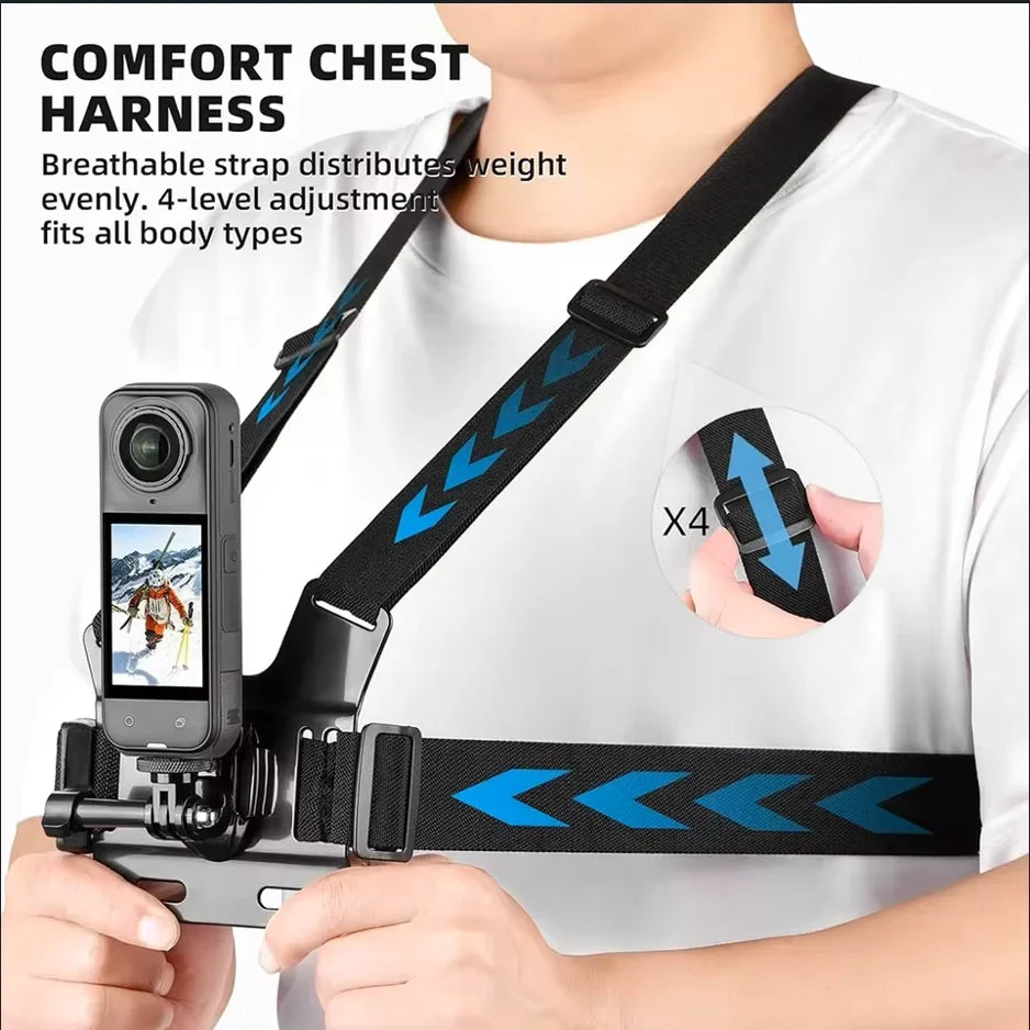 Insta360 X5/X4/X3 Accessories Kit – Chest, Head & Wrist Mount