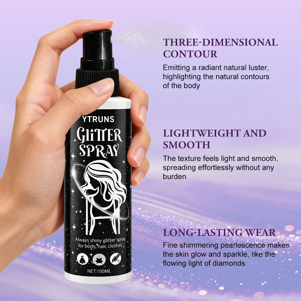 Yellow Glitter Spray 100ml – Shimmer Mist for Hair, Body & Clothes