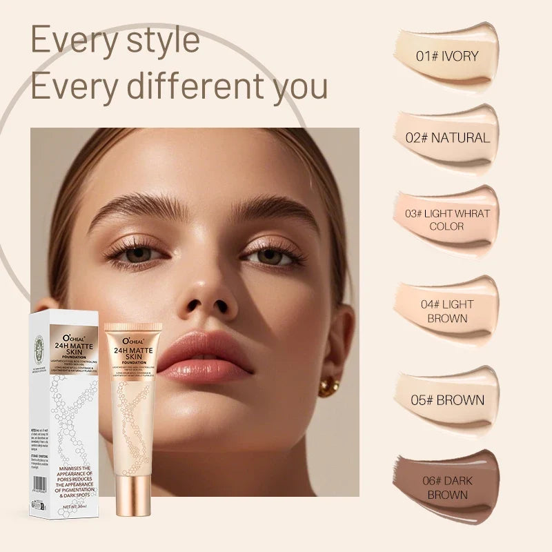 Waterproof Liquid Foundation – Natural Finish, Multi-Shade