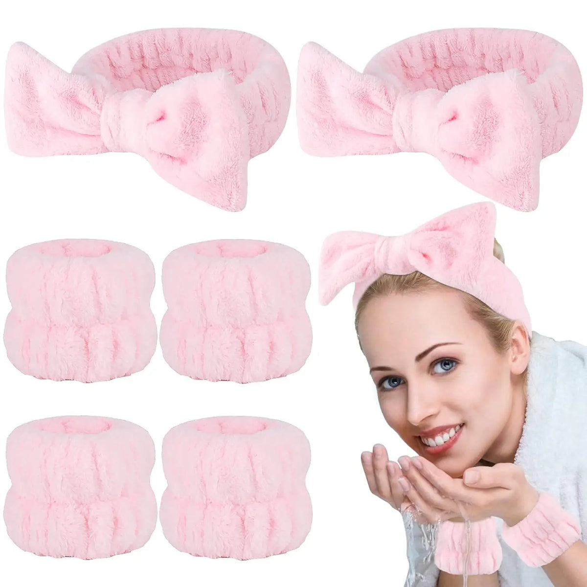 Spa Headband Wristbands Face Wash Wrist Bands Washing Makeup Skincare