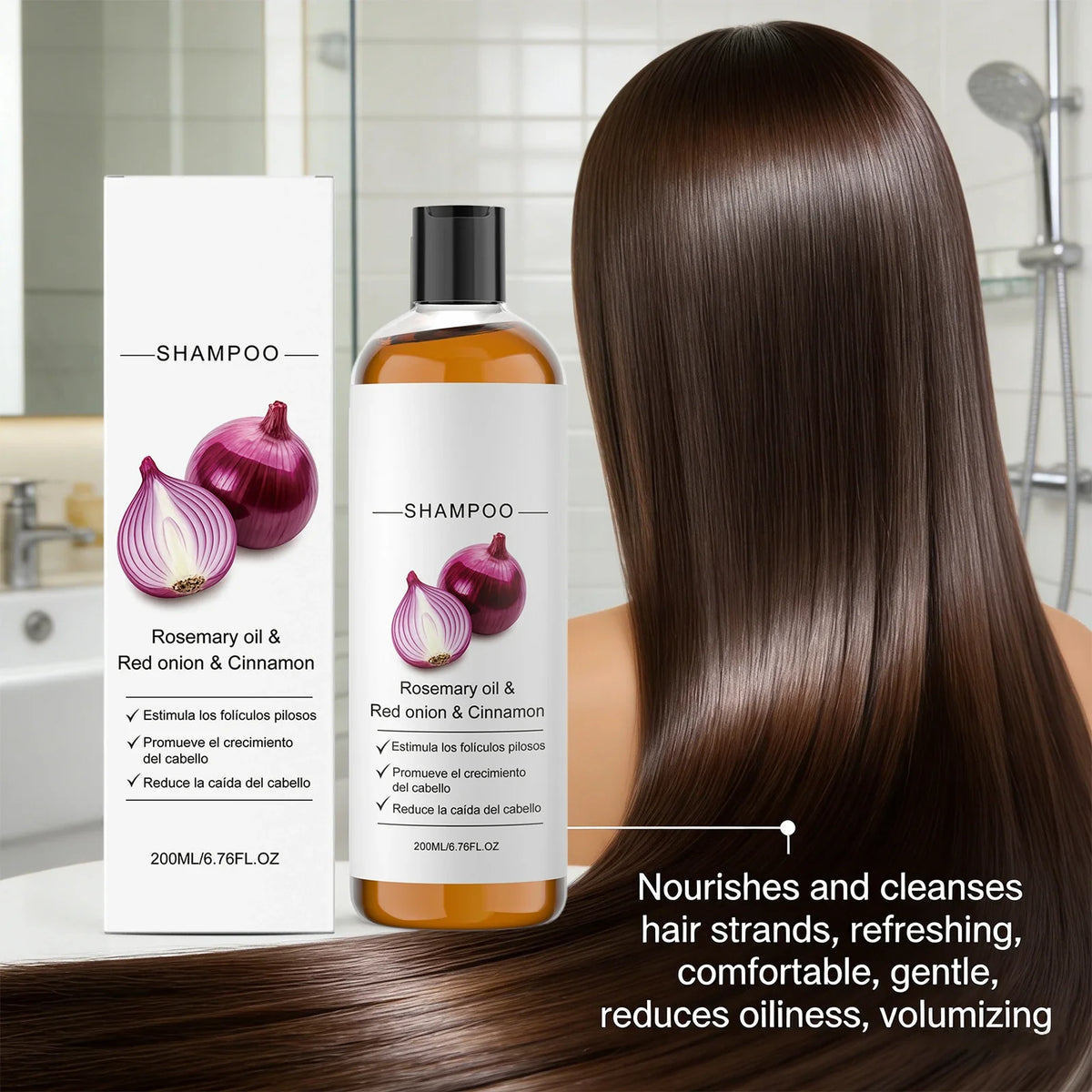 Rosemary Oil Red Onion Shampoo Anti Hair Loss Care Gentle Cleansing