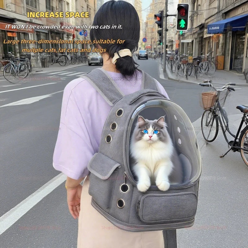 Transparent Pet Carrier Backpack – Breathable Cat Travel Bag