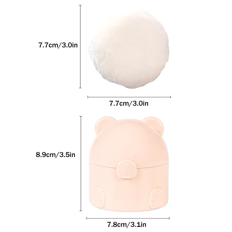 Bear Shape Powder Puff Box – Empty Container with Sifter
