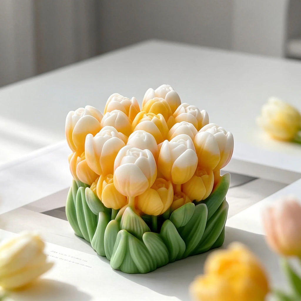 3D Tulip Flower Silicone Mold Bouquet Candle DIY Aromatherapy Soap