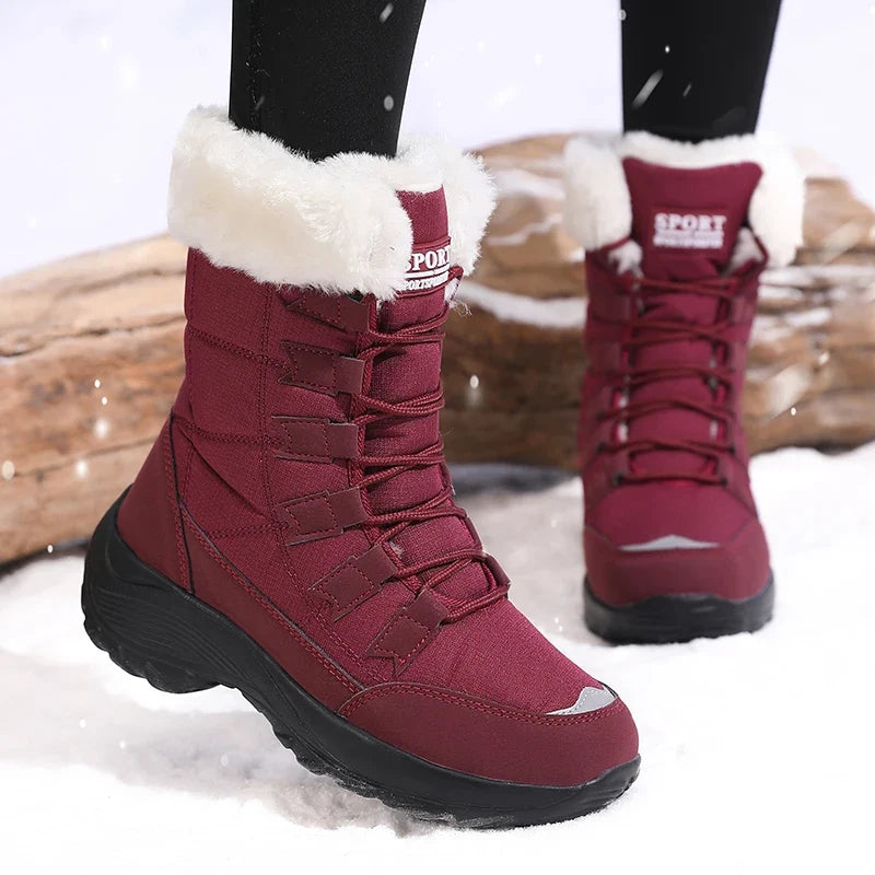 Women's Waterproof Snow Boots – Warm Plush Non-Slip Winter Boots