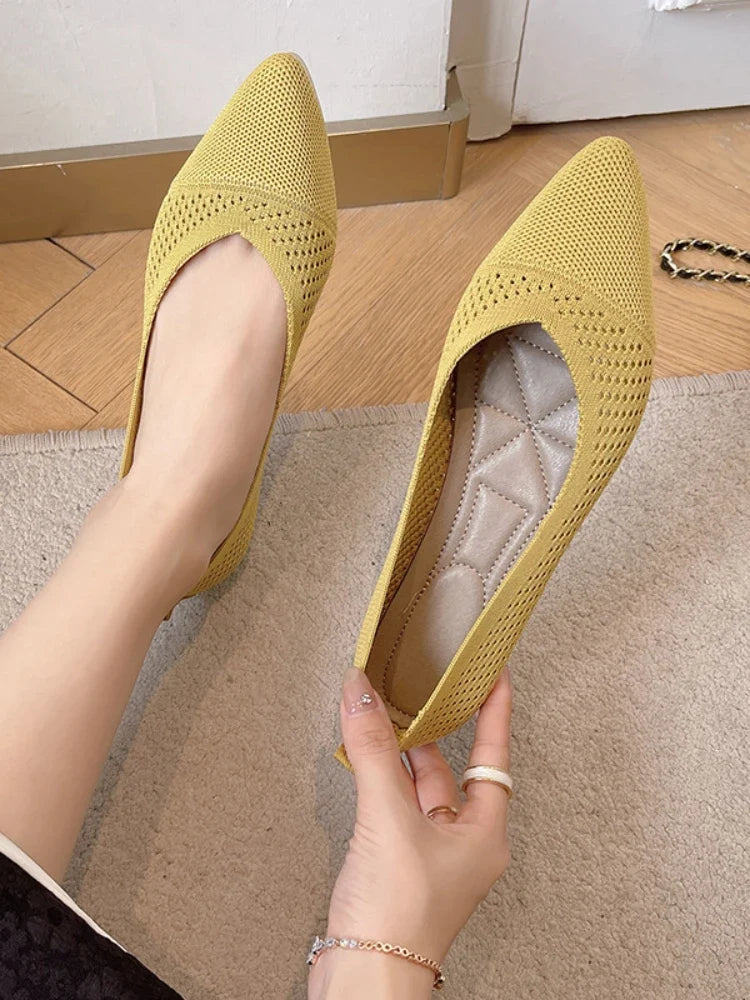 Women's Breathable Mesh Ballet Flats – Slip-On Comfort Loafers