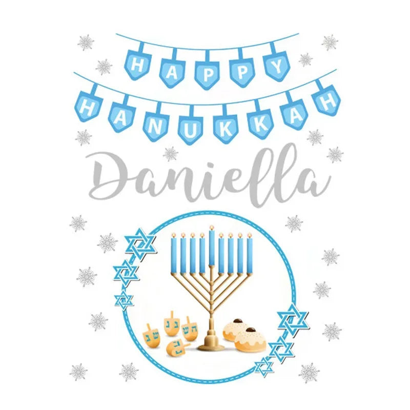 Personalized Hanukkah Drawstring Gift Bag | Custom Name Sack