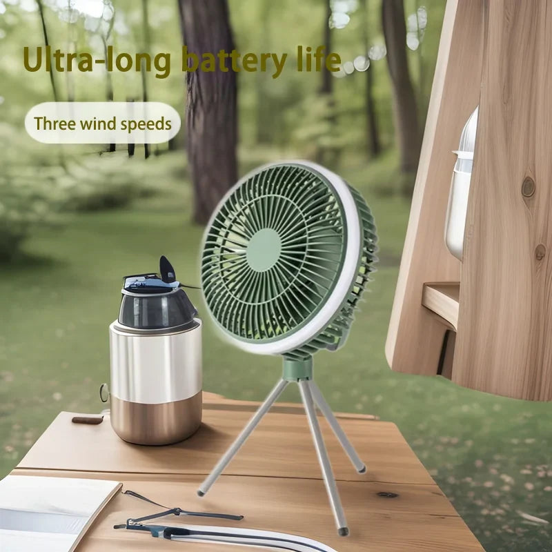URGGU Portable Rechargeable Fan – 3 Speeds & LED Light