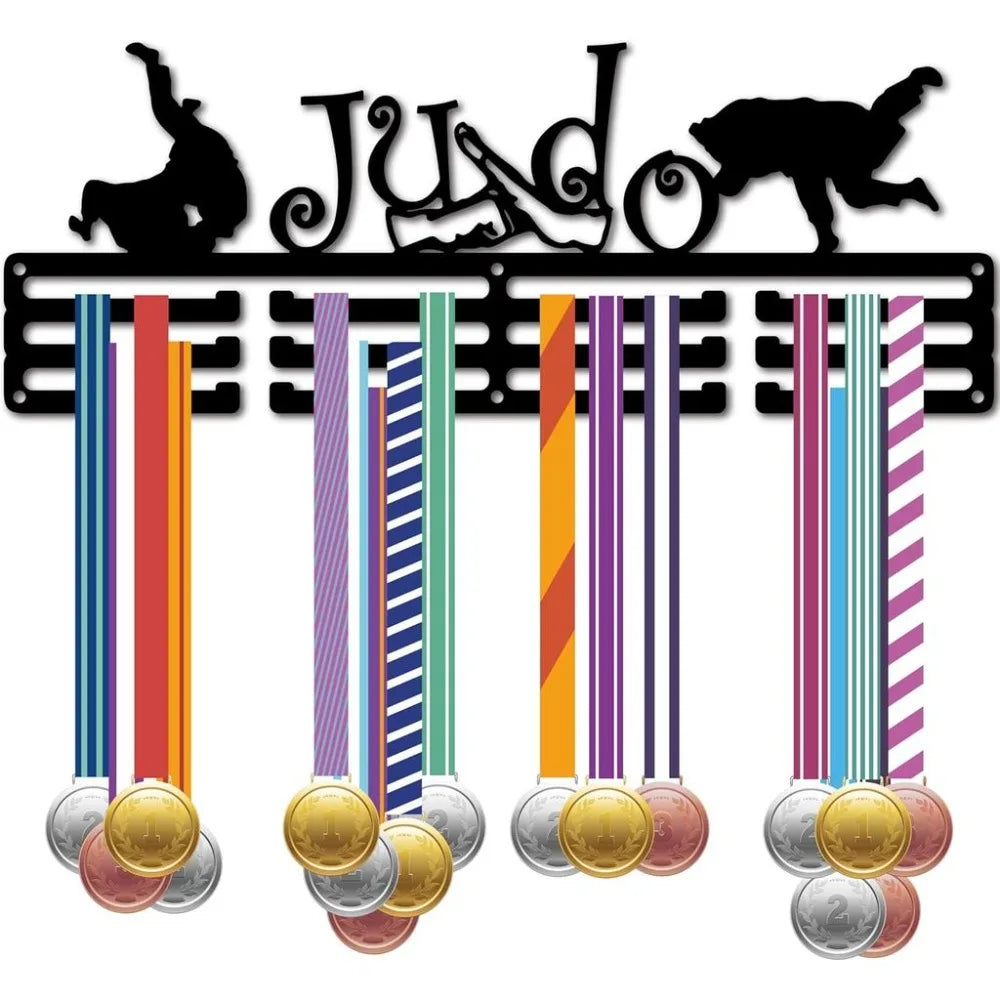 Judo Medal Holder Wall Display Rack – 12 Hooks, 60+ Medals