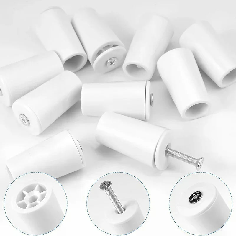 8-Pack White Plastic Roller Blind Stoppers | Window Shutter Parts