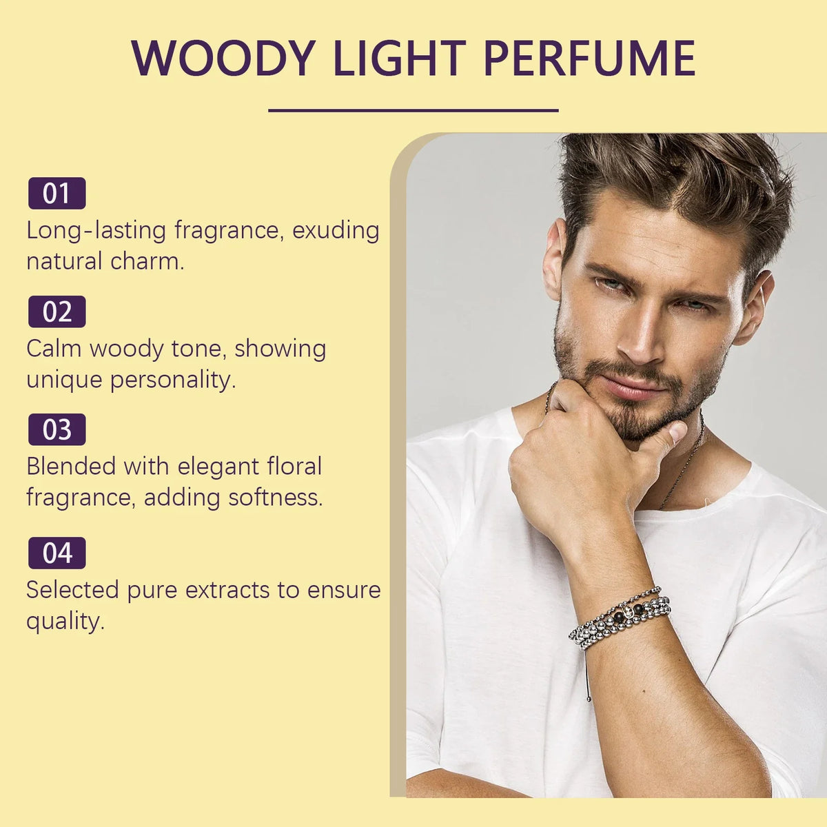 Woody Eau de Cologne – Long-Lasting Fresh Men's Perfume 50ml