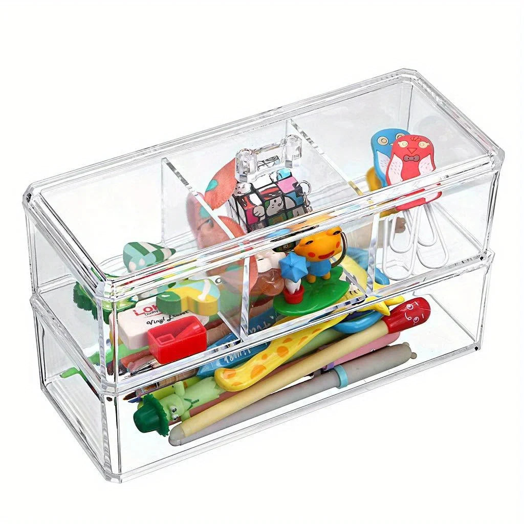 Acrylic Organizer Clear Dispenser Cotton Swabs Tea Bags Cosmetics