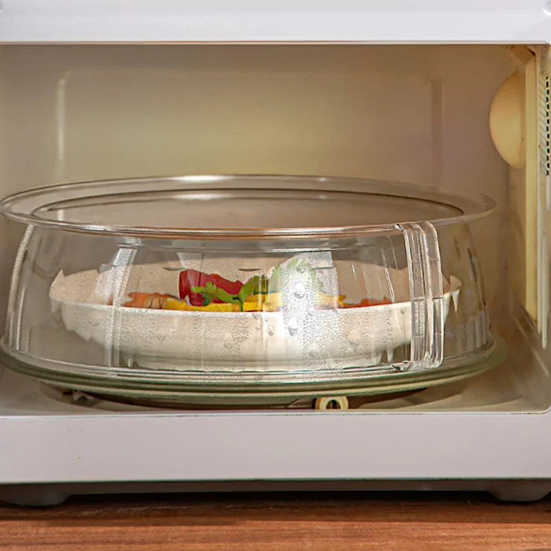 10-Inch Clear Microwave Food Cover Lid with Handle | Splash Guard