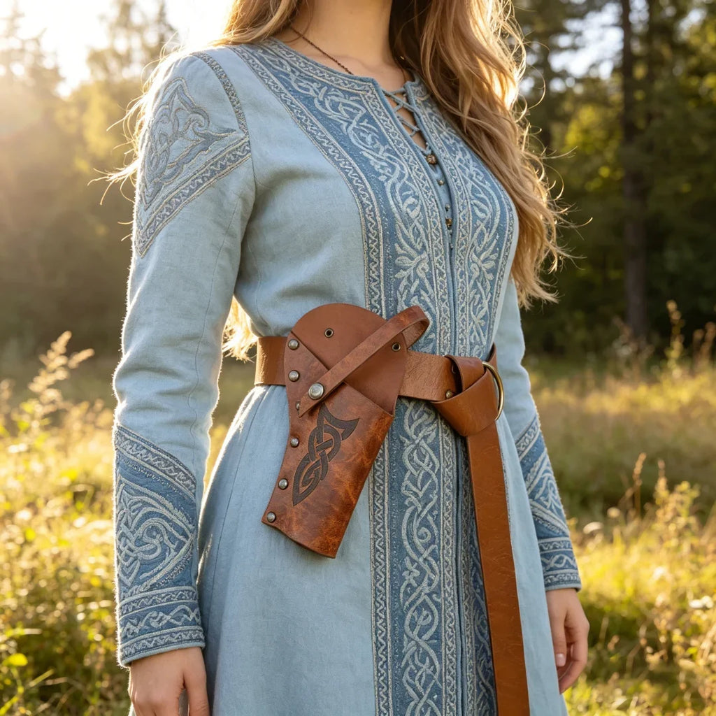 Vintage PU Leather Cosplay Holster Western Denim Belt Waist Cover