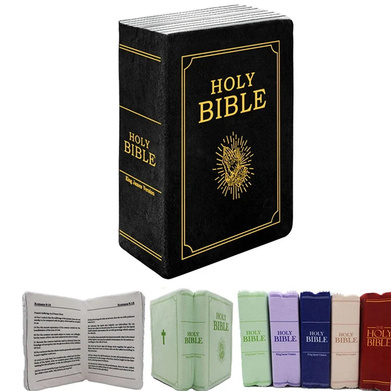 Christian Bible Verse Pillow – Book-Shaped Velvet Home Décor