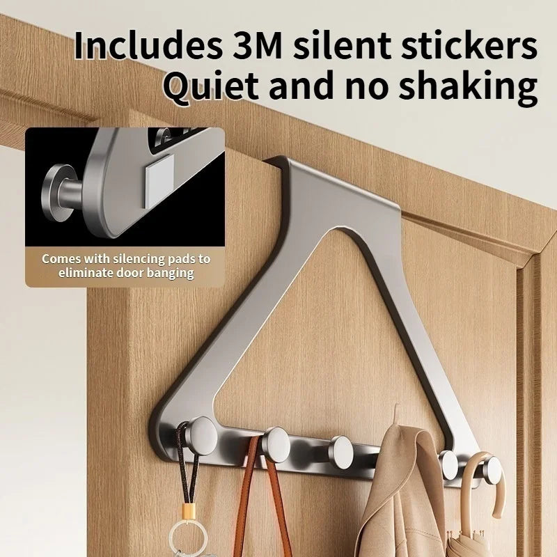 Z-Shape Metal Door Hook Organizer | 6-Hook Cabinet Hanger