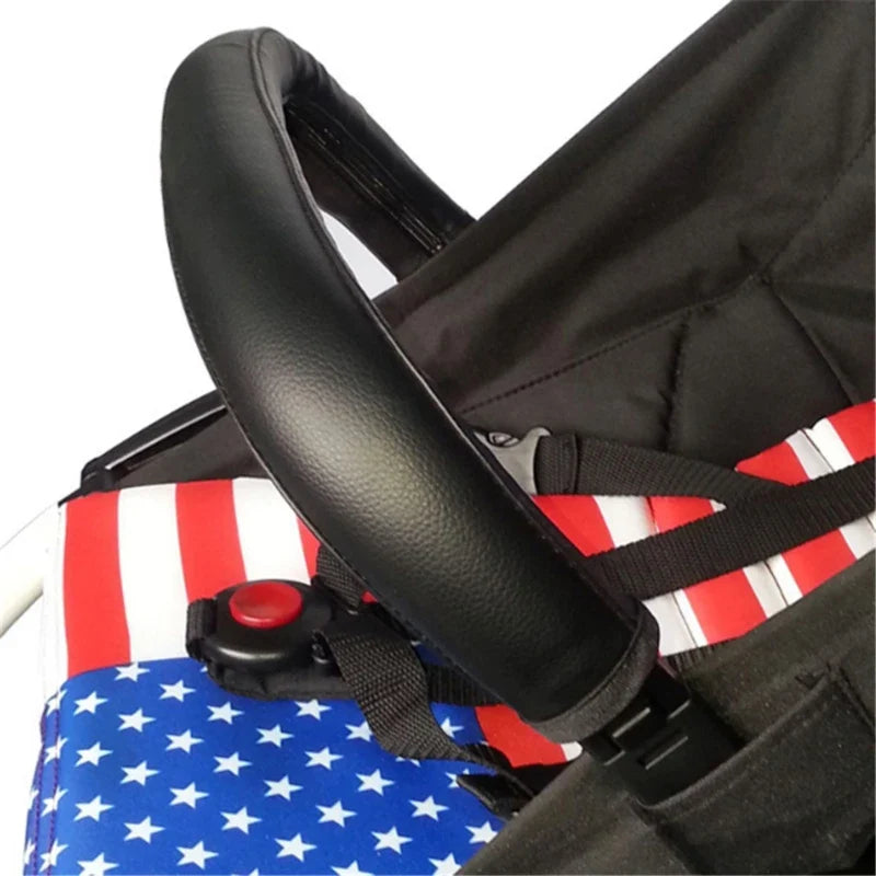 Baby Pram Stroller Armrest Cover Case PU Leather Protective Handle