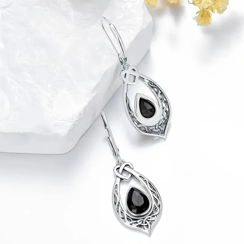 Huitan Vintage Heart Knot Drop Earrings | Women's Party Jewelry
