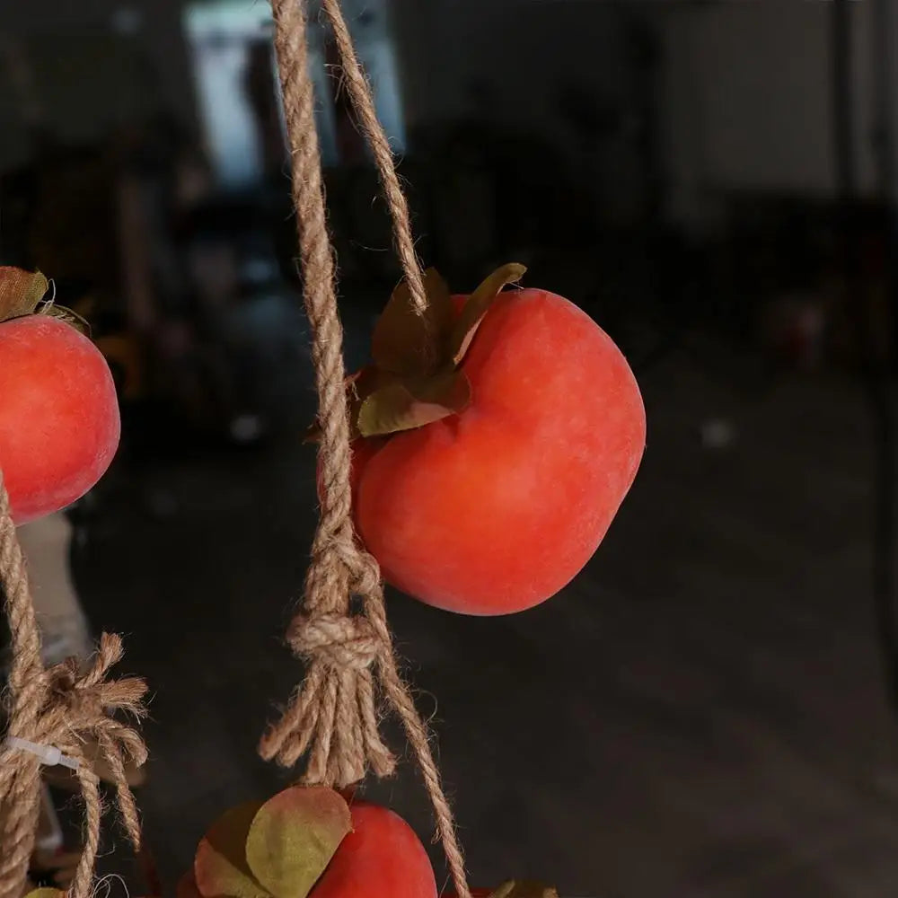 Artificial Persimmon Garland 80cm | Festive Wall Hanging Decor