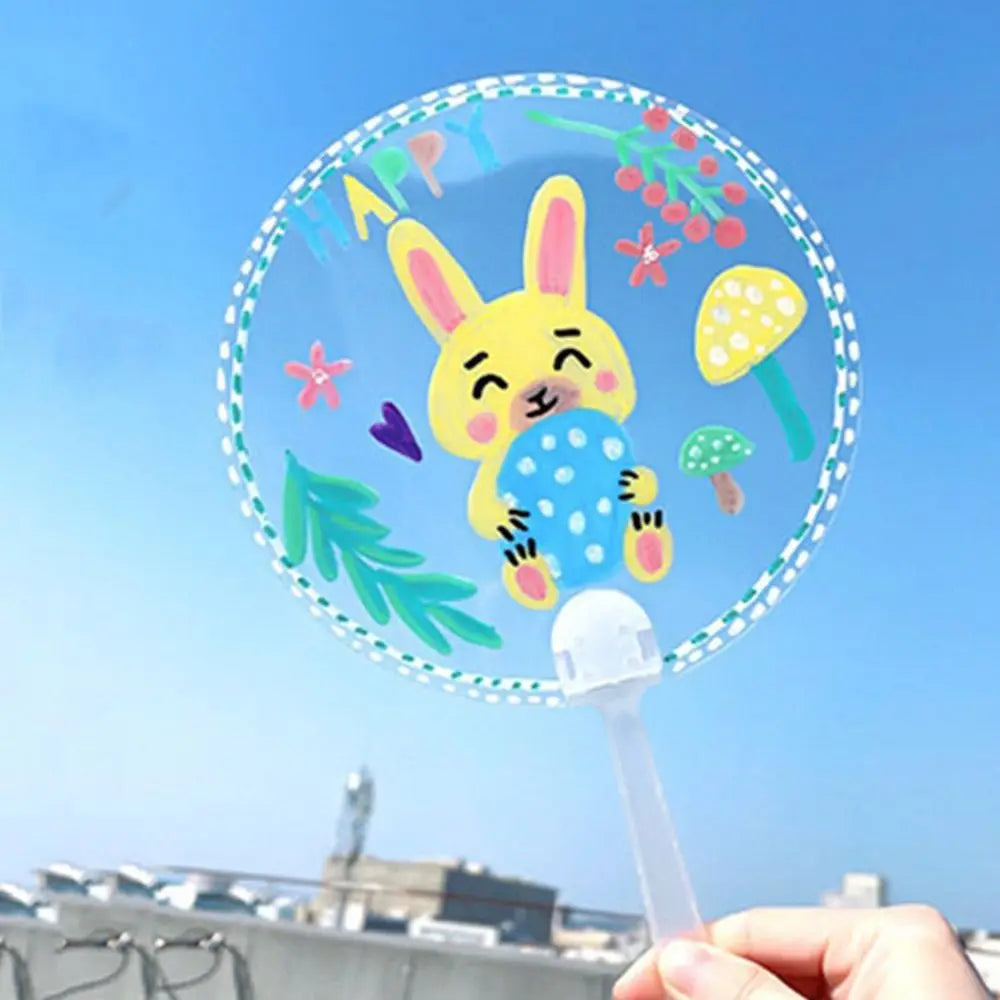 Blank Round Handheld Fan for Kids – DIY Painting & Graffiti
