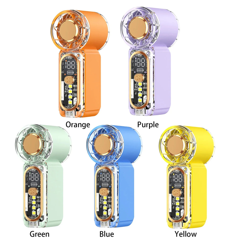 Personal Mini Air Cannon Fan SOS Flashing Light Ice Feeling Handheld