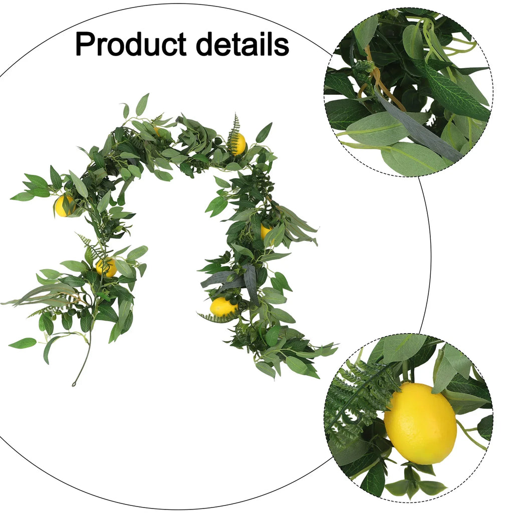 180cm Artificial Lemon Vine – Faux Willow Leaf Wedding Decor