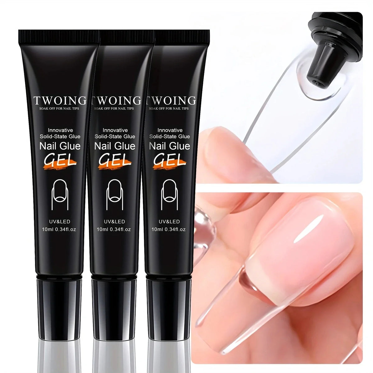 Solid Nail Glue Tips Gel Press Nails Acrylic Manicure Extension False