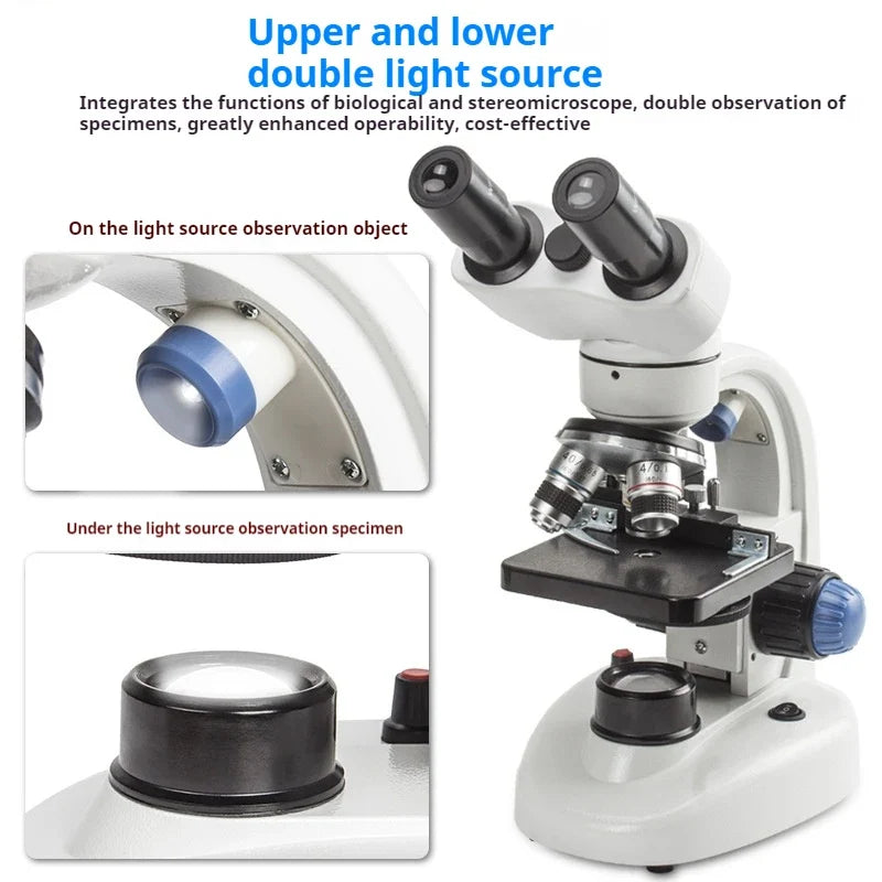640x HD Binocular Biological Microscope for Students