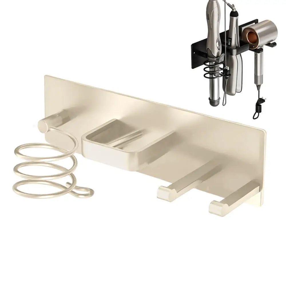 Wall-Mounted Hair Dryer & Curling Iron Organizer Holder