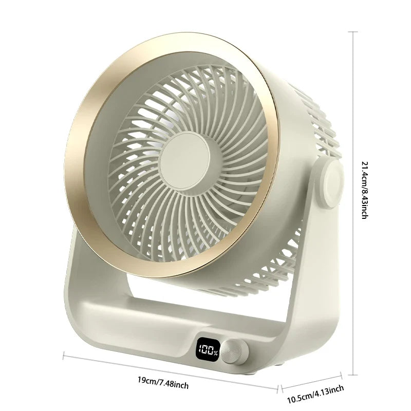 5W USB Rechargeable Desktop Air Circulation Fan | 4000mAh