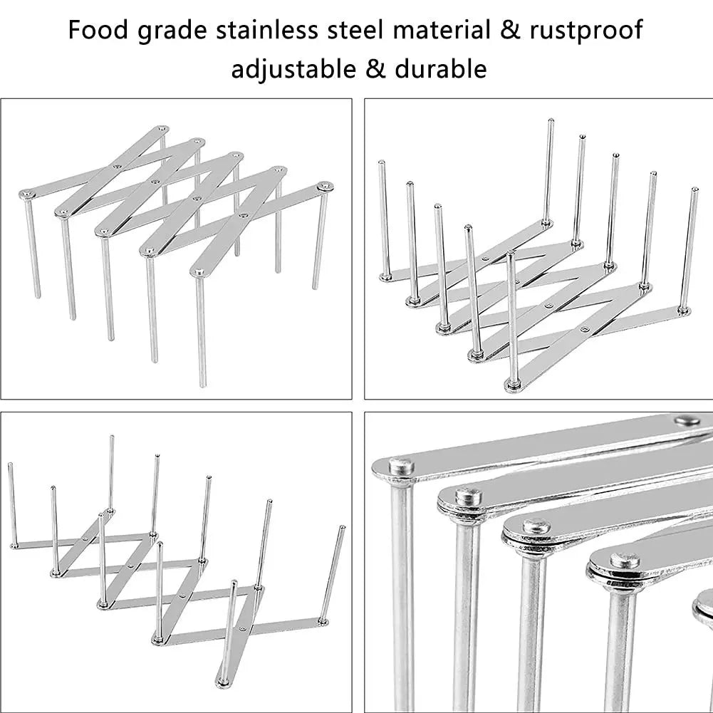 Foldable Kitchen Dish Drain Rack Dinnerware Storage Organizer Tray