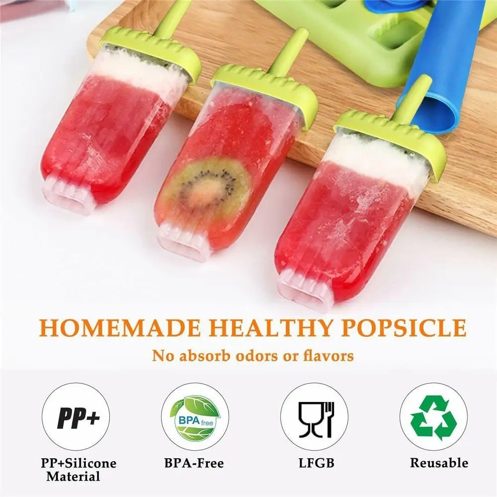 DIY Ice Cream Molds – 6-Cavity Reusable Popsicle Maker Tray