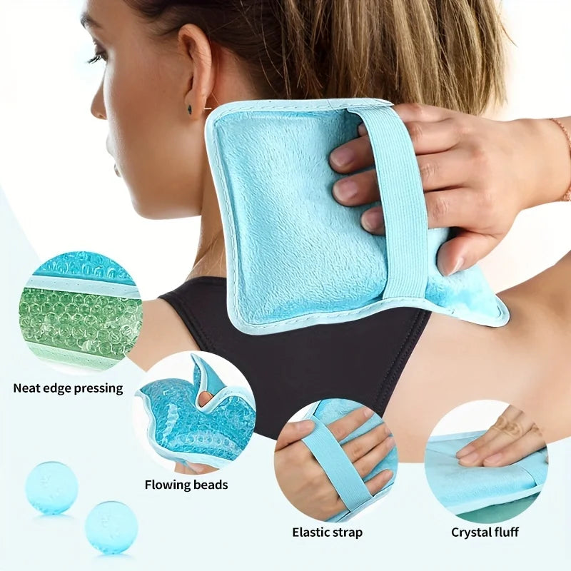 Hot & Cold Gel Compress Pack with Strap – Reusable Ice Pillow