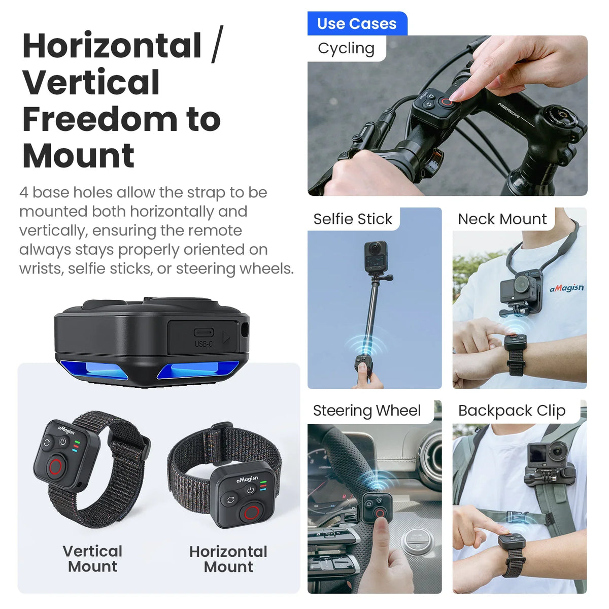 Bluetooth Remote Control for Insta360 X5/X4/Ace Pro 2/GO3S
